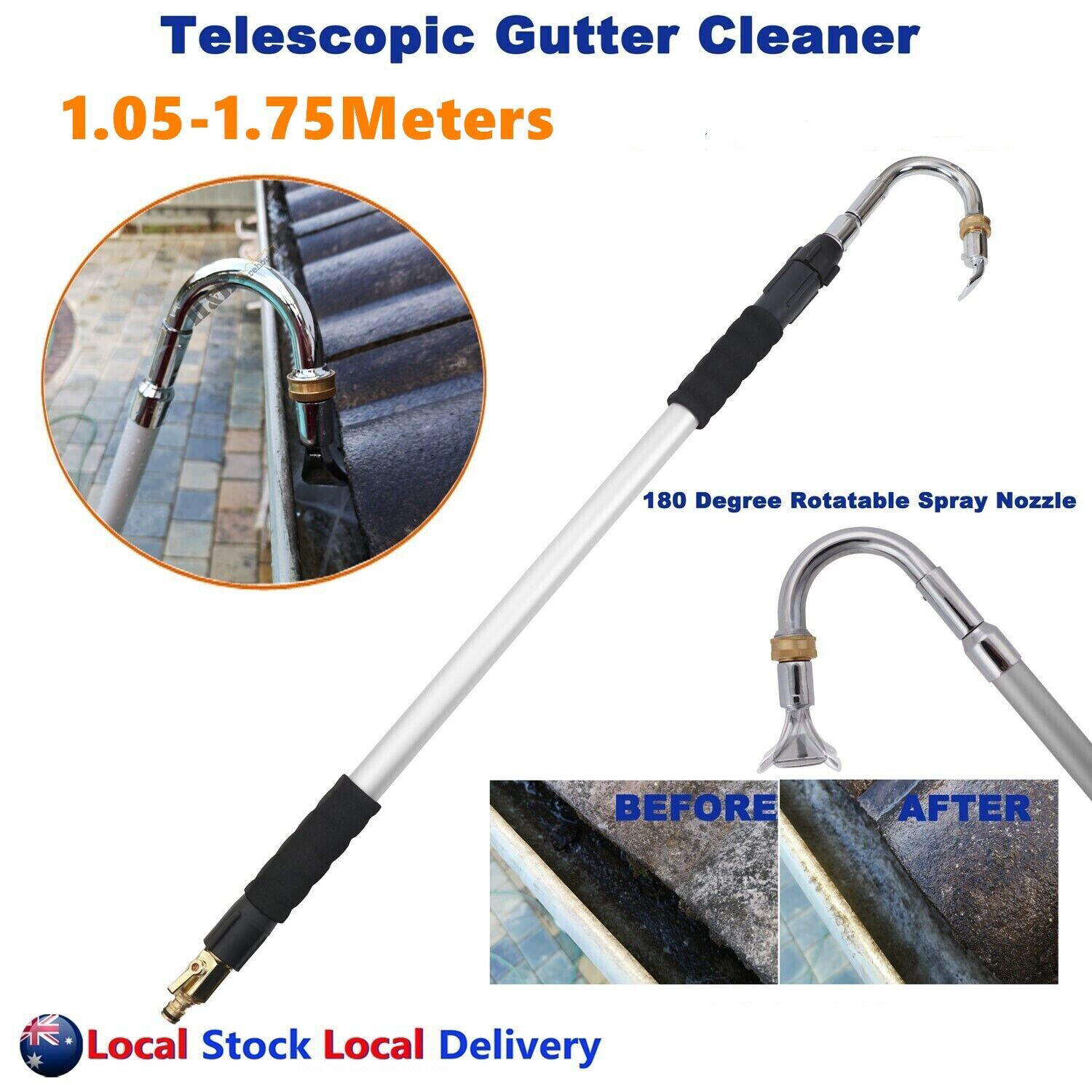 Gutter Washing Machine TELESCOPIC GUTTER CLEANER WAND FLUSHES MULTI PURPOSE CAR WASHER ...
