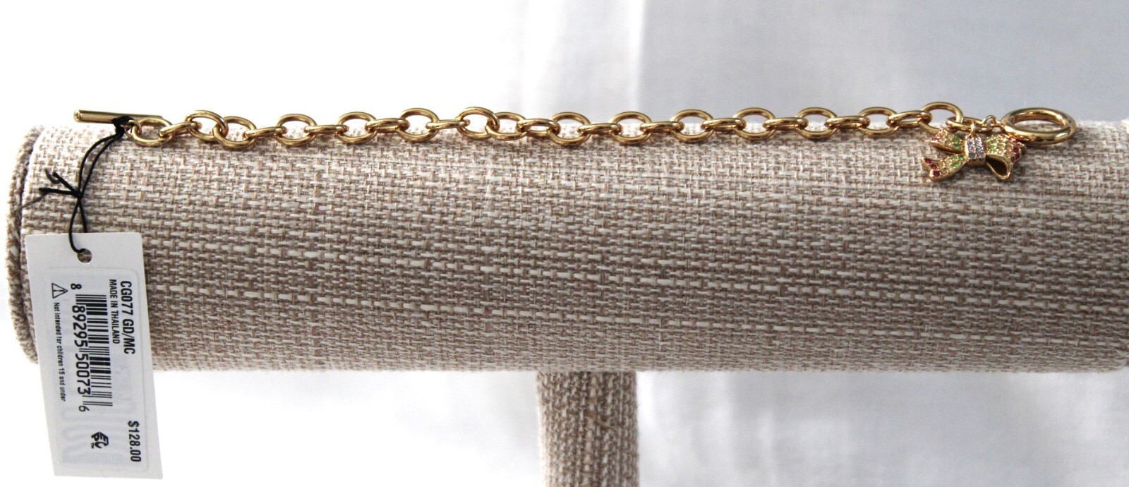 Coach Bow Pave Chain Link Toggle Bracelet CG077 Gold-Tone NWT | eBay