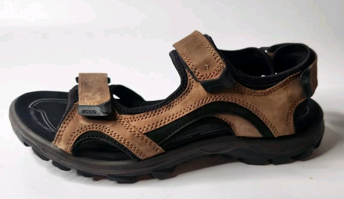 Sandali ECCO da uomo Yucatan Receptor in pelle marrone con gancio per esterni! 44 US 10 5