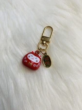 Japan Maneki Neko Lucky cat keychain bag charm Chime Bell Good Luck Fortune Red
