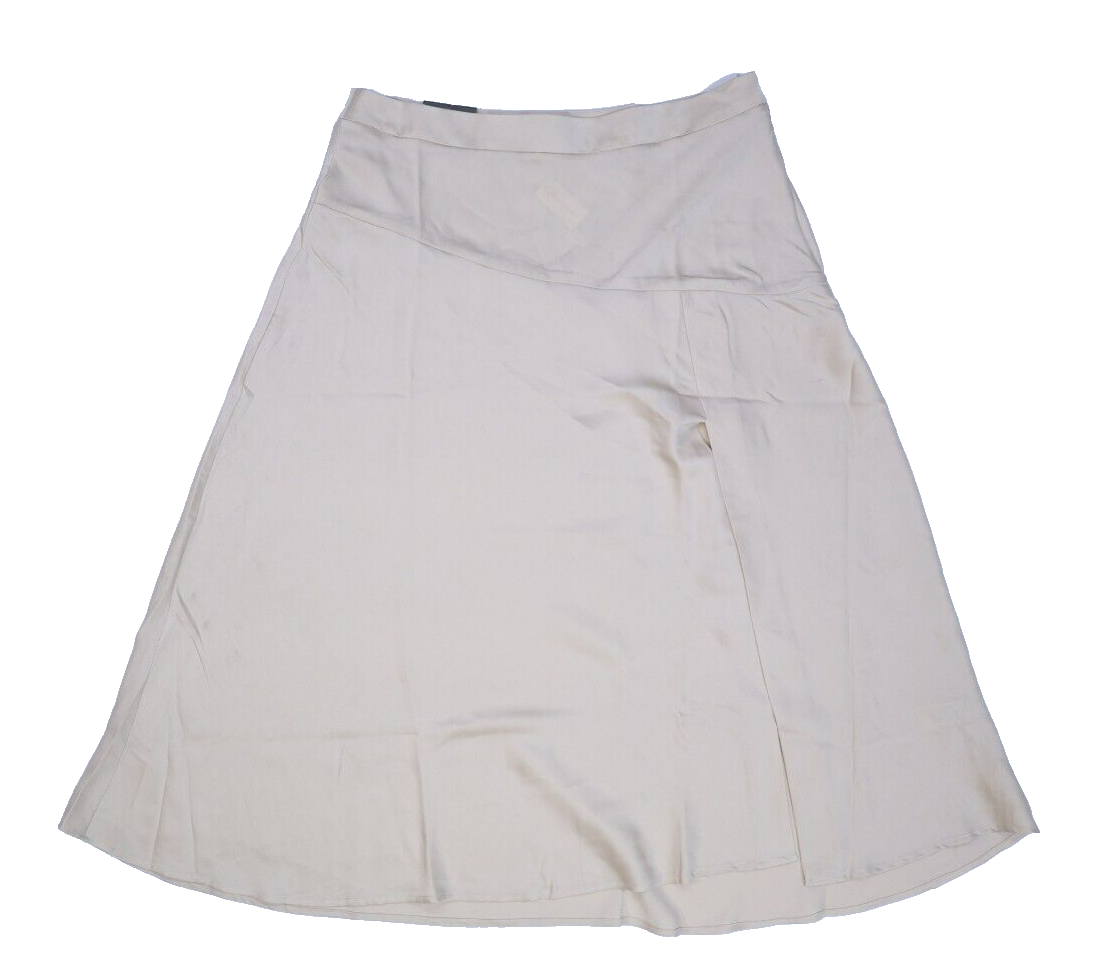 Banana Republic Maxi Slip Skirt Invisible Side Zip Oyster Pearl Tan Womens  16