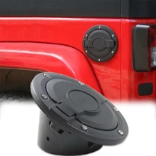 Aluminum Gas Tank Cap Cover Fuel Filler Door for Jeep Wrangler JK 2007-2017