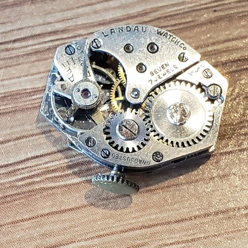 Reloj Vintage Empire Landau KOT 7 Joyas Movimiento Suizo Ancla Estuche Trasero WP1 - Imagen 7 de 14