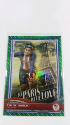 2024 Topps Chrome US Olympics Chloe Dygert To Paris With Love Green Refractor/99