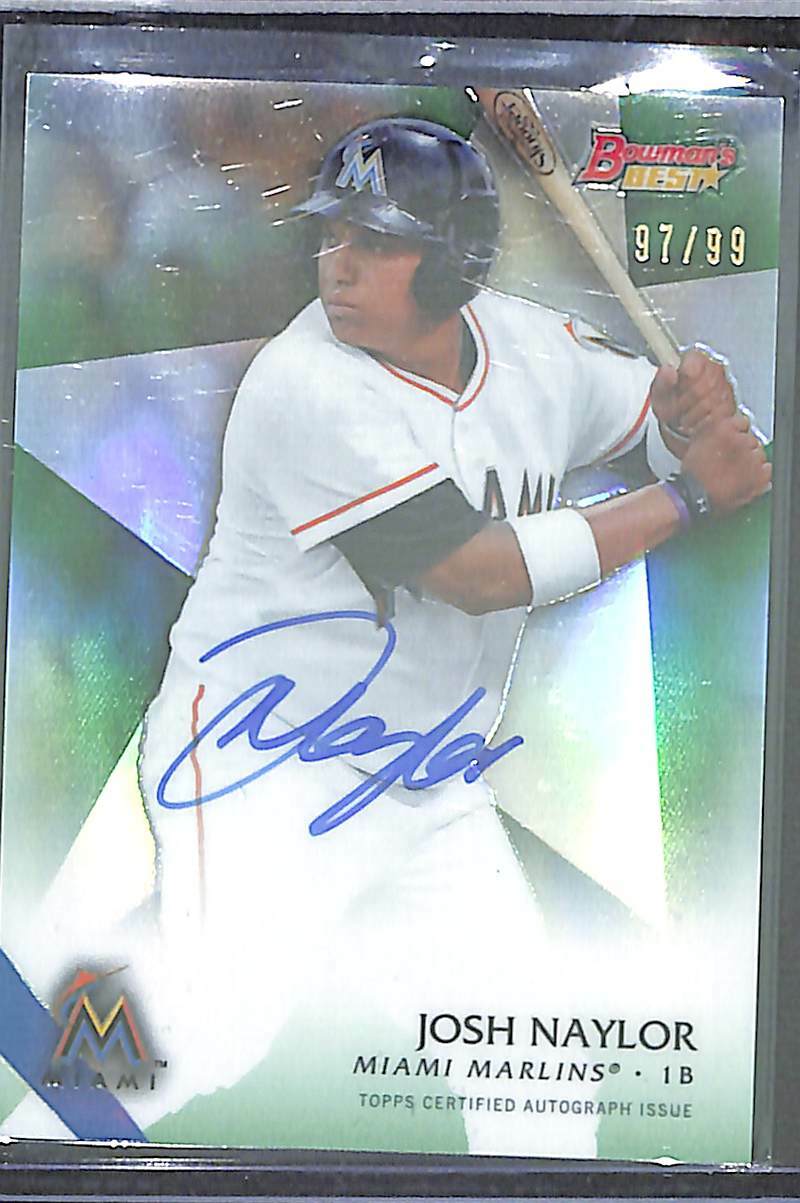 2015 Bowman's Best Green Autograph #B15-JNA Josh Naylor No 97 of 99