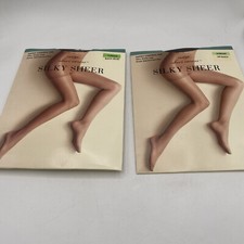 Lot Of 2 Sheer Caress Satiny Control Pantyhose East 5th Average Black