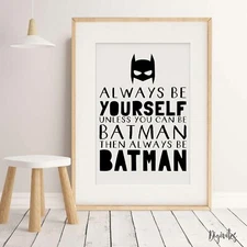 NURSERY BEDROOM CHILDREN'S WALL ART Batman superhero QUALITY art print