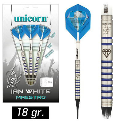     UNICORN Soft Dart Set Pfeile Maestro Tungsten Ian White Diamond 18 gr
