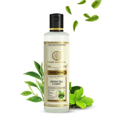 Khadi Green Tea & Mint Body Wash For Cooling & Refreshing 210ml (PARABEN FREE)