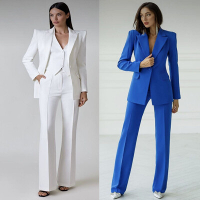 2Pcs Women Suits Slim Modern Party Ladies Office Work Wear Set Wedding  Outfit