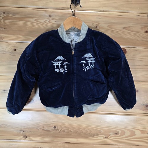 VTG Sukajan Souvenir Jacket Youth Size Reversible Eagle Tiger Japan Rare READ - Picture 2 of 24