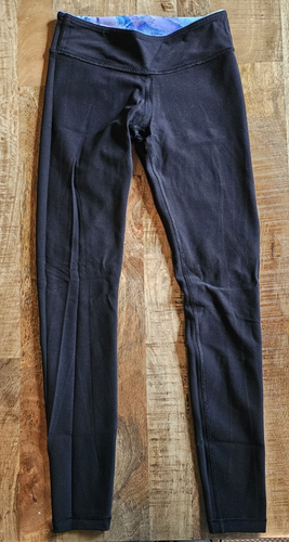 ivivva by Lululemon PRE-OWNED Luon Rhythmic Tight Reversible 12 Black / CTLC - Picture 3 of 7