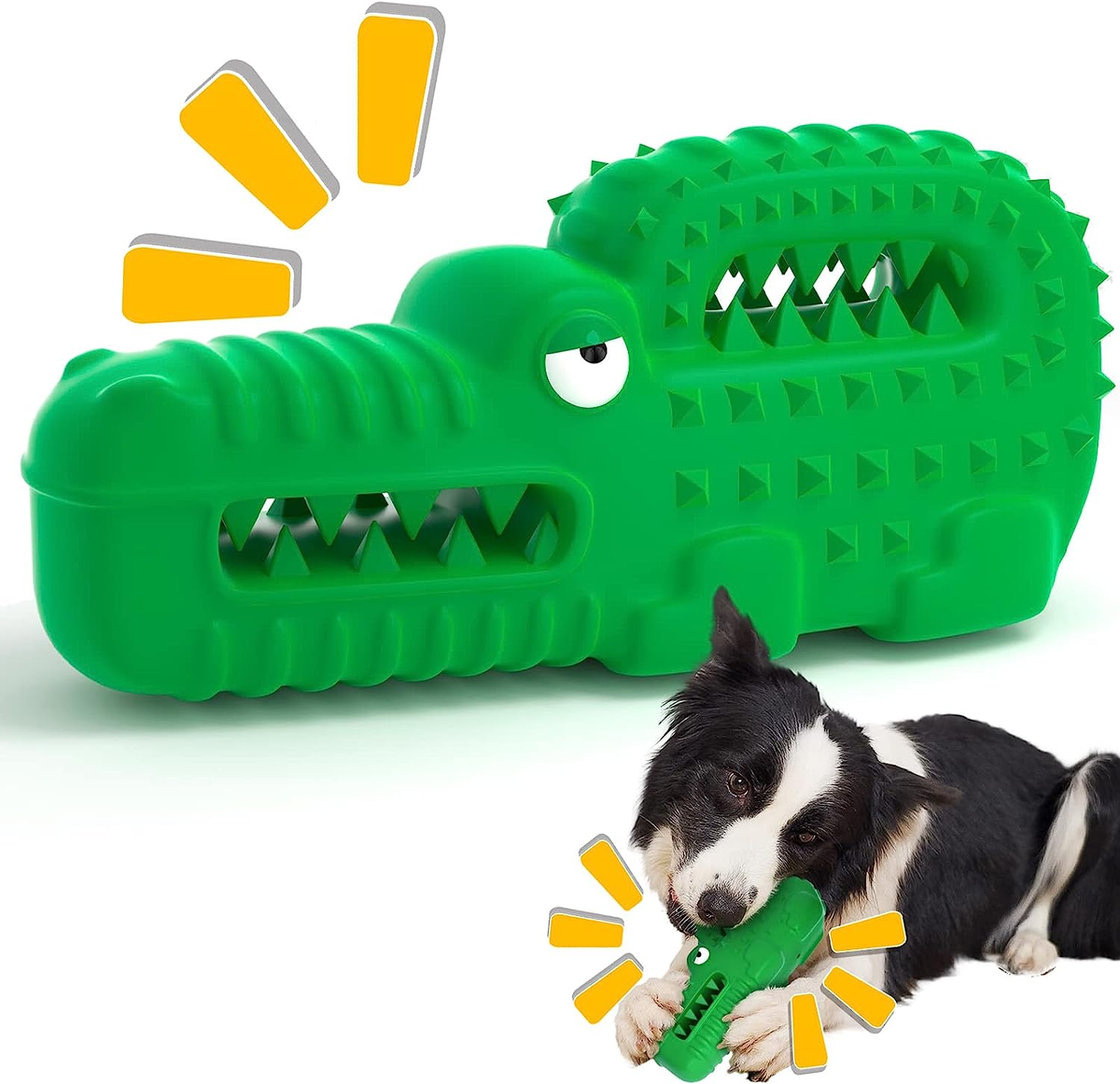 Dog Toys, Indestructible Squeaky Dog Chew Toys for Aggressive Chewers,  Tough Dur