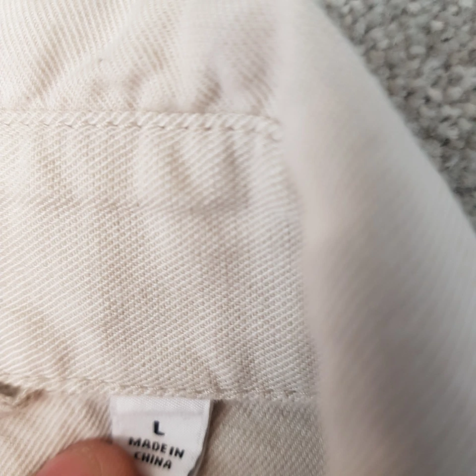 Uniqlo Mens Shirt Large Cream Beige Linen Blend Overshirt Jacket Sack Workwear - Image 3 of 4