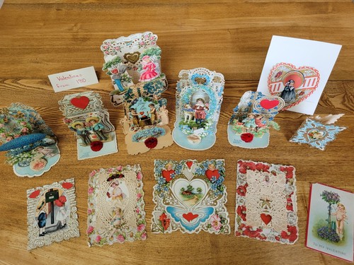 One Lot of Twelve 1910 Era Victorian Valentines Cards