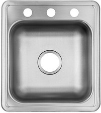 PROFLO PFSR171963A 17" Drop In Single Basin Stainless Steel - Stainless Steel