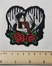 THE LOVERS ROSE BLACK DRIPPING HEART P171   PATCH EMBROIDERY WEIRD STRANGE