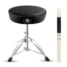 Drum Throne Seat Adjustable-Height with Padded Seat Double-Braced Legs Non-Slip