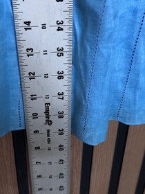 Ann Taylor Dress 0 / XS Womens Blue Corset A Line 100% Linen Pinstriped