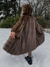 REAL RUSSIAN SABLE (Silver 1) Natural Fur Coat with Tag 