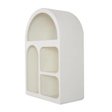 Wooden Geometric Arched 4 Shelf Wall Shelf with Varying Block Shapes, 16" x 8...