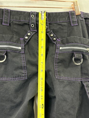 Pantaloni vintage TRIPP NYC Daang Goodman Goth Rave larghi bondage zip catene viola - Foto 10 di 18