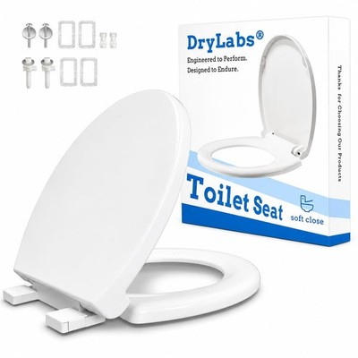 Round Toilet Seat 16.5'' - Soft Close, Durable PP Toilet Seat, Easy Installati...