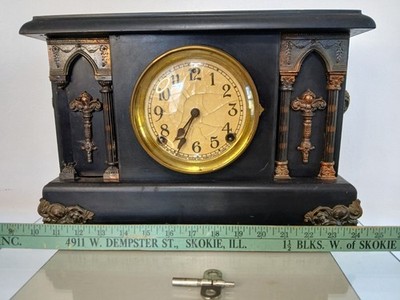 Antique Sessions Mantel Clock # 8354 Cathedral 1/2 hr 1 hr Gong
