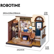 Robotime DIY Doll House With Furniture Children Green Miniature Dollhouse Wooden