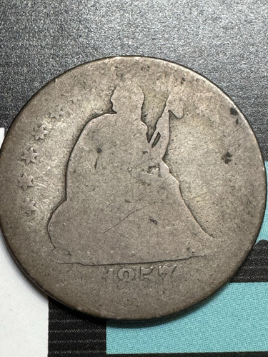 1857-o Seated Quarter, Better Date, Free shipping - Picture 1 of 2