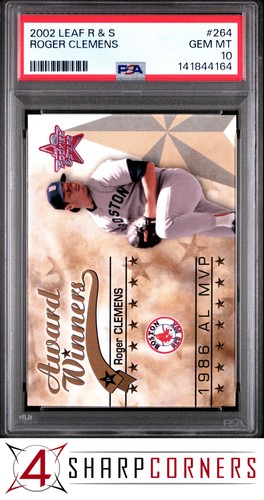 2002 LEAF ROOKIES & STARS #264 ROGER CLEMENS RED SOX PSA 10