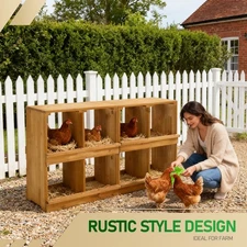 Chicken Nesting Boxes, 3-8 Hole Wooden Chicken Egg Laying Box for Chicken Coop