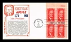 DR JIM STAMPS US COVER PRESIDENT HERBERT HOOVER FDC PLATE BLOCK KHOL KRAFT