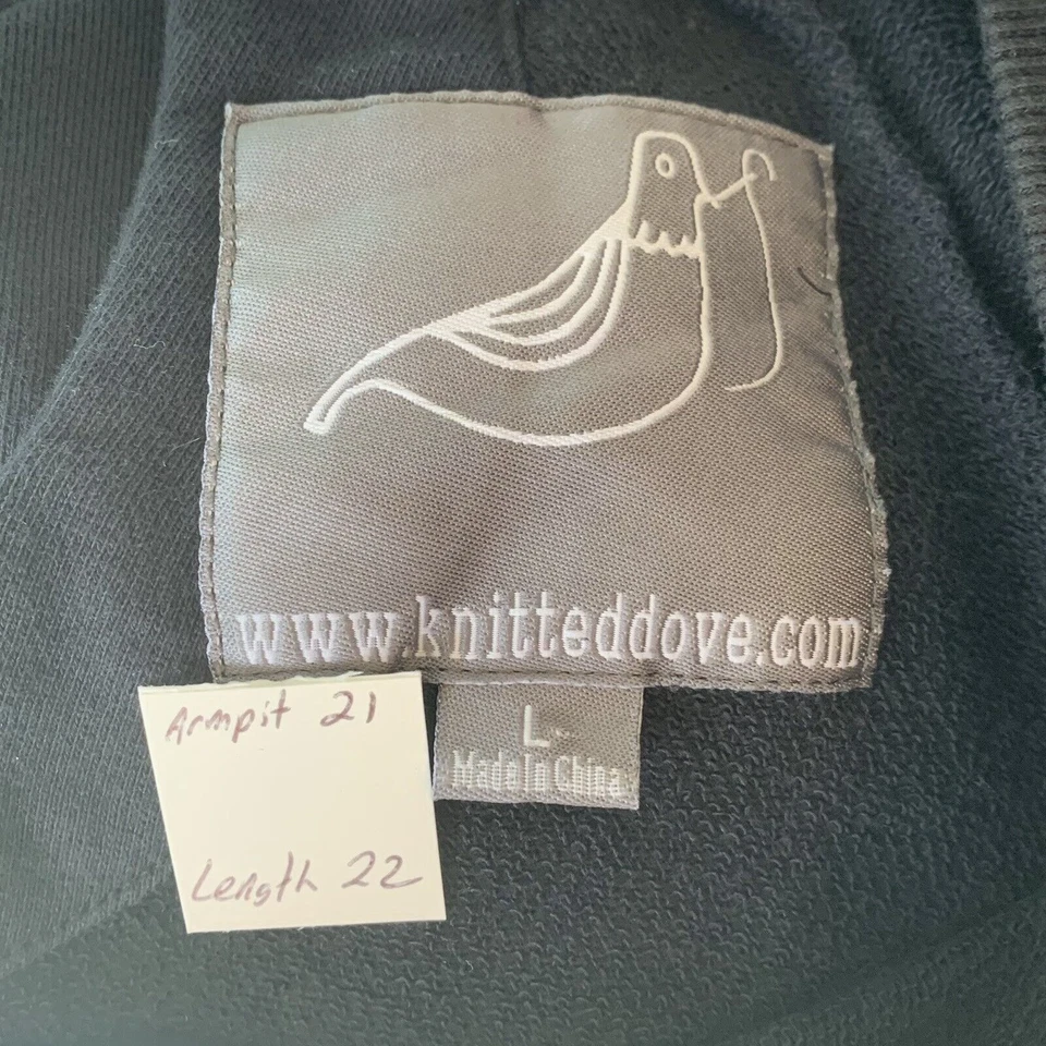 Chifre de veado bordado feminino Knitted Dove tamanho grande preto escuro férias de inverno - Imagem 2 de 4