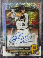 Easton Carmichael 2025 Bowman Draft 1st Chrome HTA Choice Refractor Auto /150