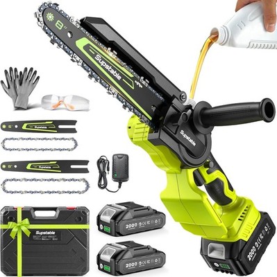Mini Chainsaw Cordless, 8 Inch & 6 Inch Electric Chainsaw Battery Powered, 1000W