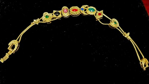 Bracelet slide charm Goldtone 6.5 Vintage