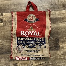 Royal Basmati Rice Bag 20lbs Burlap Handles (...