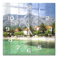 Stilvolle Glas-Wanduhr Glasuhr Aus Glas Strand In Kroatien WeißE Zeiger 60X60 Cm
