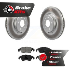 Front Coat Disc Brake Rotors Semi-Metallic Pad Kit For 2012-2016 Audi A4 Quattro