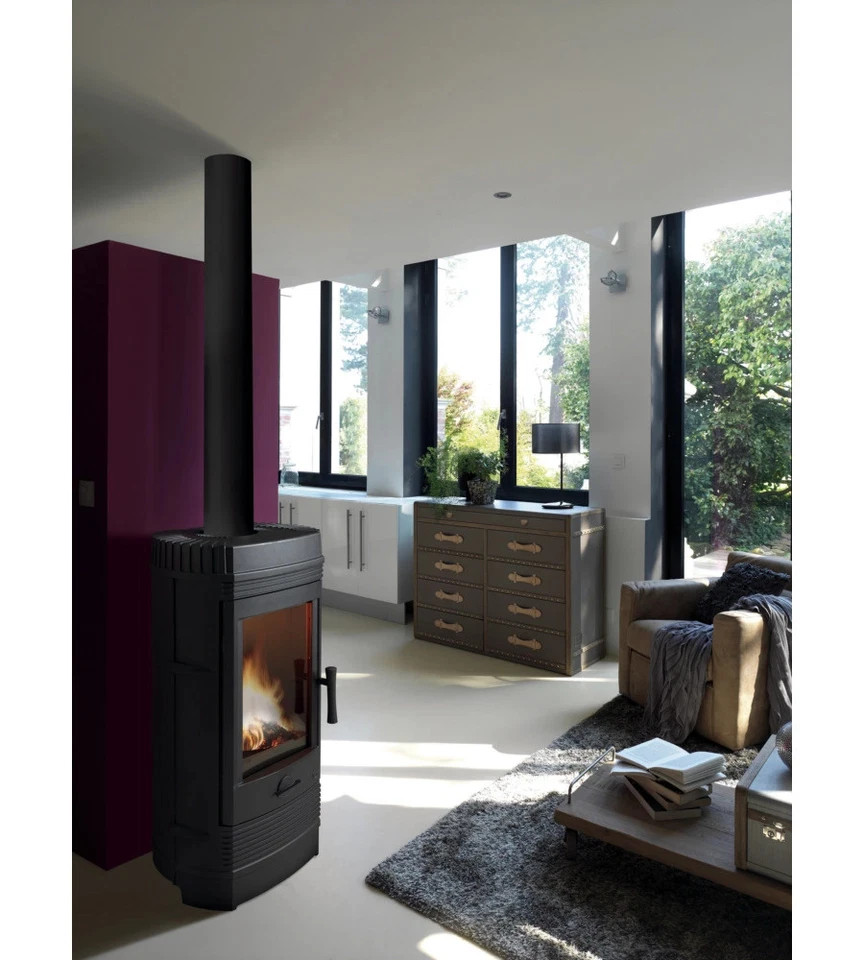 STUFA A LEGNA INVICTA "GOMONT" NERO 12 KW - Immagine 2 di 2