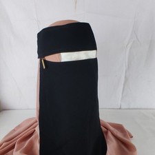 Bedounism High Quality Black Full Niqab Nikab  Soft Touch Breathable Face Veil 