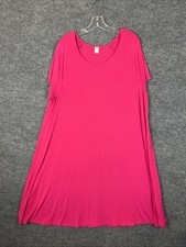 Old Navy Womens Knit Swing Dress Size XXL Pink Short Sleeve Rayon Stretch Casual