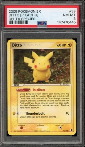 Pokemon Ditto [Pikachu] EX Delta Species #39 PSA 8