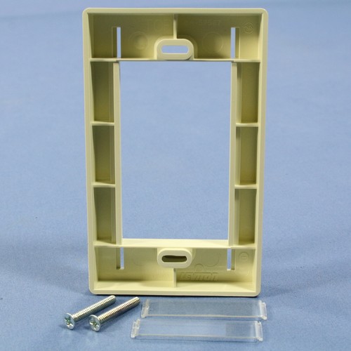 Leviton 41290-SMA Almond MOS Single-Gang Wallplate Module Frame Covers 25-Pack - Picture 5 of 6