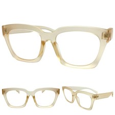 Oversize Vintage Retro Style READING Eye Glasses Readers Thick Cream Frame 2.50