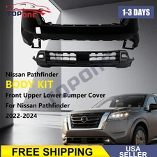Front Upper Lower Bumper Cover Fascia For Nissan Pathfinder 2022-2024