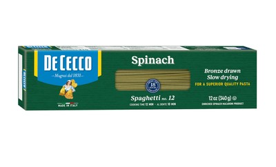  De Cecco Pasta, Spaghetti with Spinach, 12 Ounce (Pack of 12 Grocery