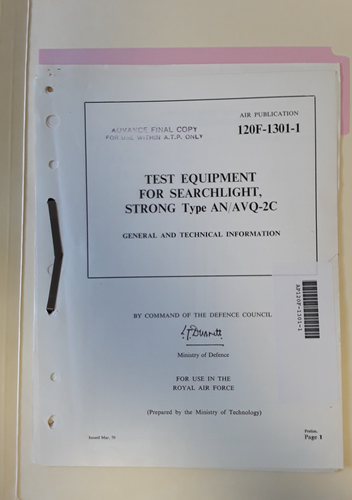 RAF AP120F-1301-1 Test Equipment for Strong Type AN/AVQ-2C Searchlight ...