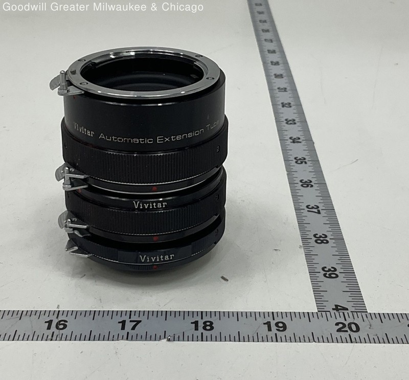 Vivitar AT-3 Automatic Extension Tube Black Camera Lens Accessory Used